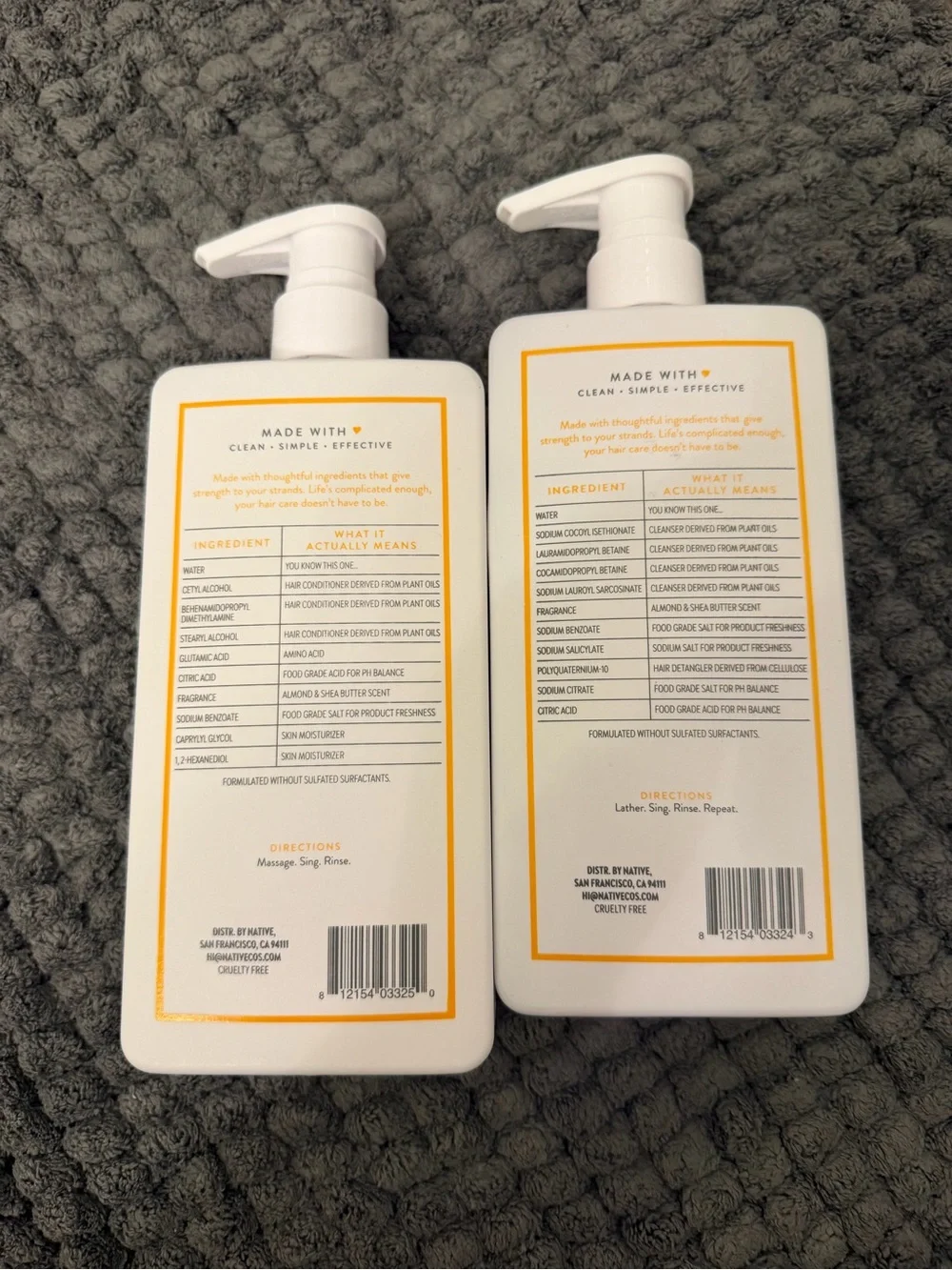 Native Almond & Shea Butter Shampoo + Conditioner Set 16.5oz